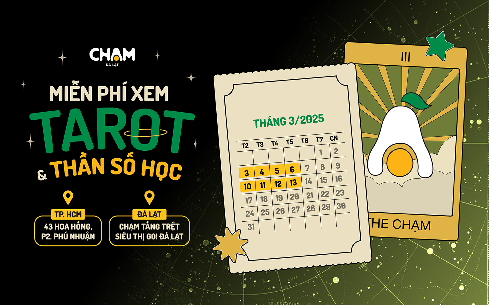 Xem Tarot và Thần số học Miễn phí tại Chạm Đà Lạt